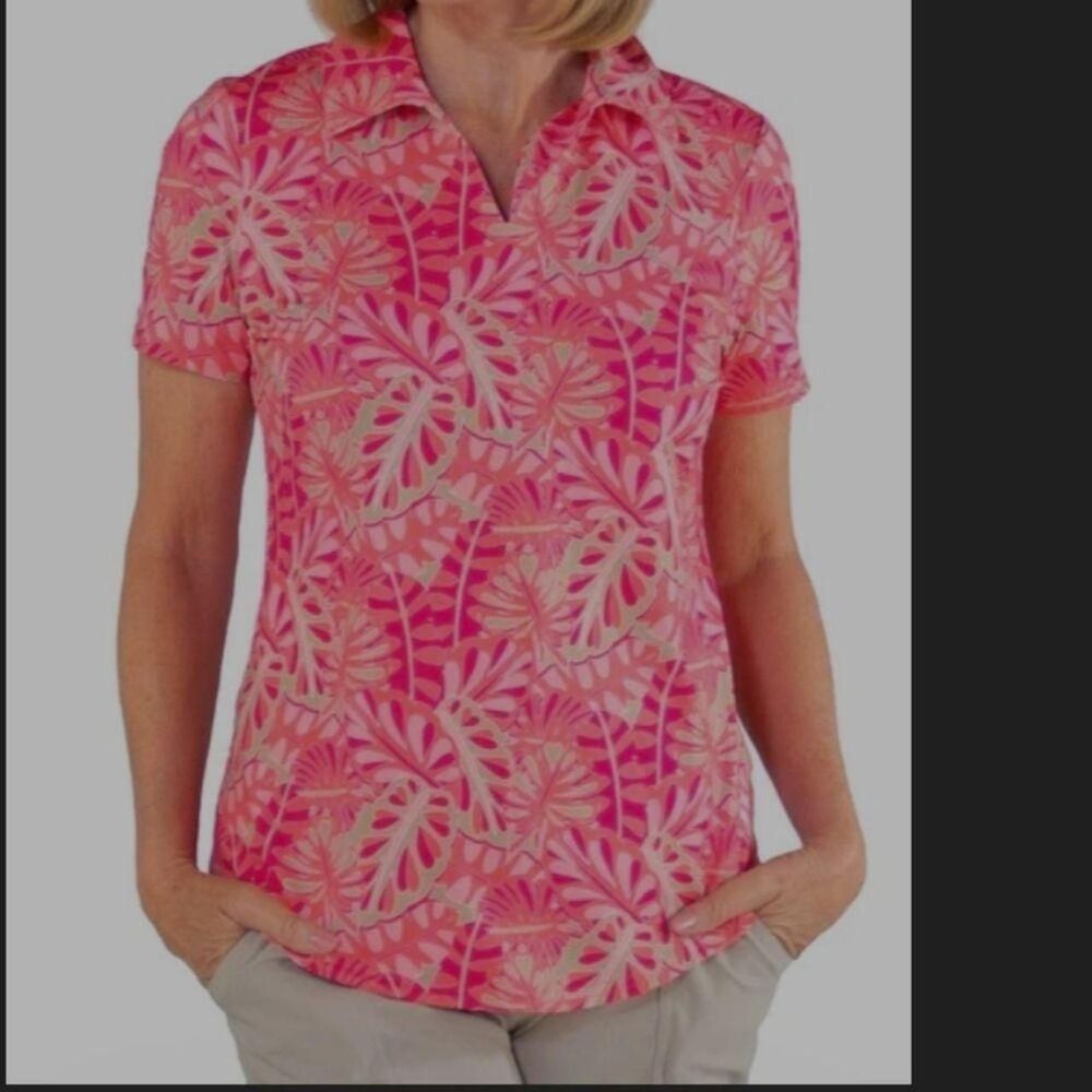 Unbranded Women's Pink and Pink Polo-shirts
